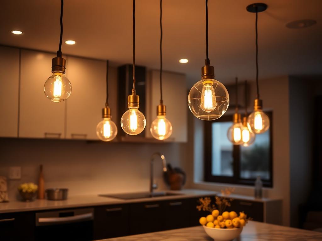 cluster pendant lighting fitted in a renovated kitchen — full property rewires by Titan Electrical Solutions at a Edwardian terraces around Holton Road and Cadoxton property in CF62–CF63 (CF62–CF63)